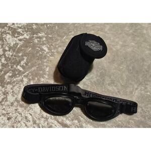 Harley Davidson Black Foldable Motorcycle Goggles & Belt Clip Storage Bag